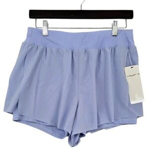 Layer 8 Fly Away Woven Run Shorts Women MEDIUM Baby Lavender Athletic Activewear